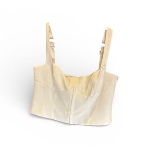 Oh Polly Cream Structured Corset Crop Top – Size US 10